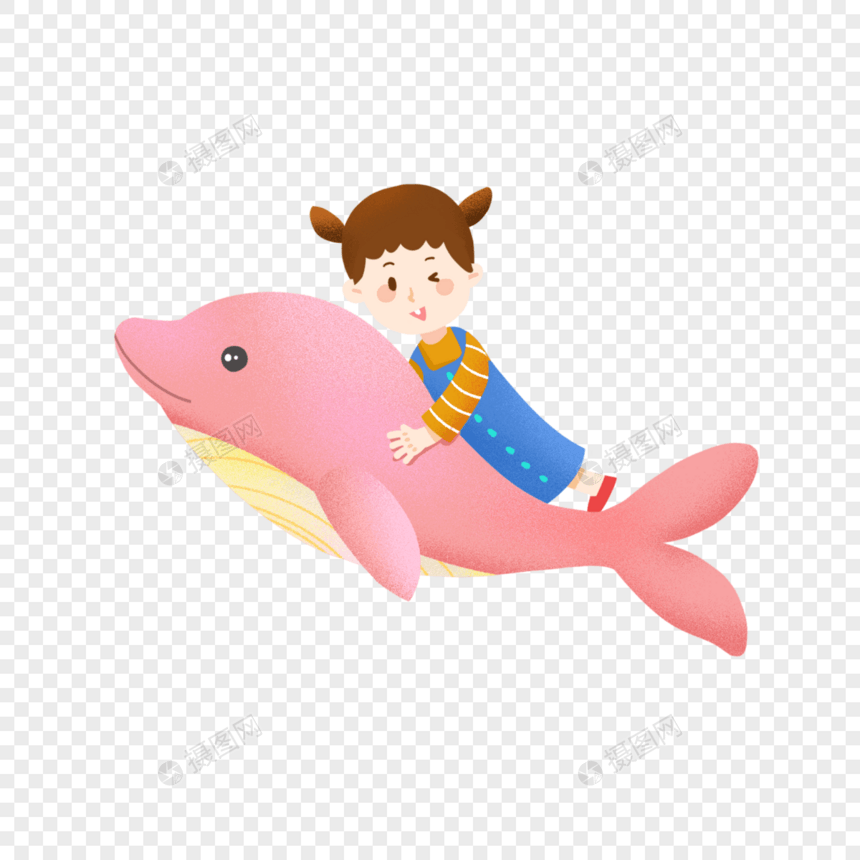 世界海洋日小女孩与海豚图片