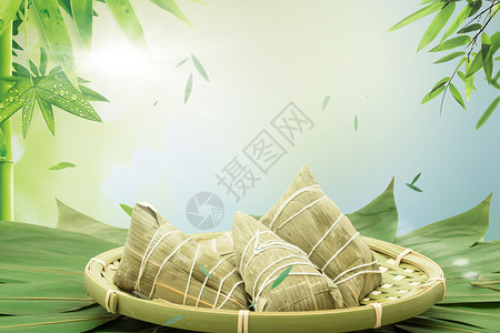竹篮子里的粽子端午节粽子设计图片