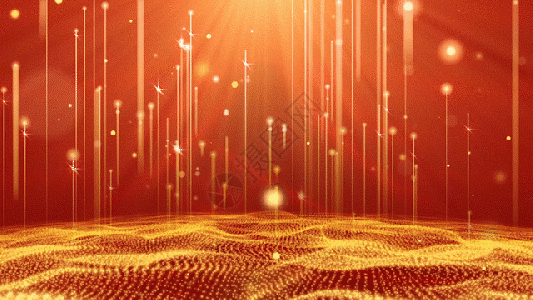 金色光线粒子颁奖舞台背景GIF图片
