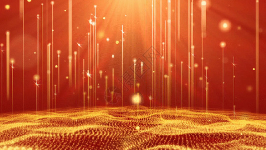 迎新年晚会金色光线粒子颁奖舞台背景GIF高清图片