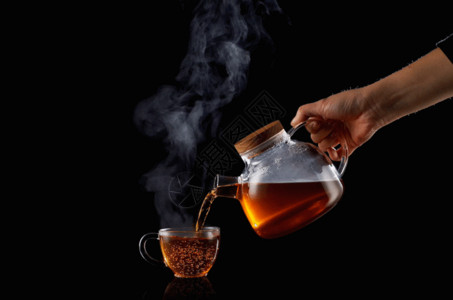 喝茶图片红茶茶具玻璃杯喝茶创意gif高清图片