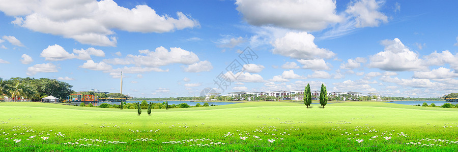 河流草地绿色草地背景设计图片