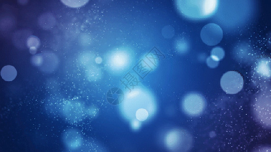 梦幻光斑与怀表蓝色唯美梦幻光效粒子gif高清图片