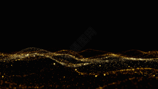 海洋波金色粒子波浪gif高清图片