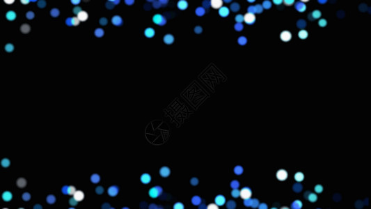 绣球花蓝色边框粒子球体扰动gif高清图片