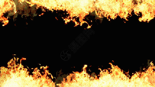 沙漠篝火火焰边框gif高清图片