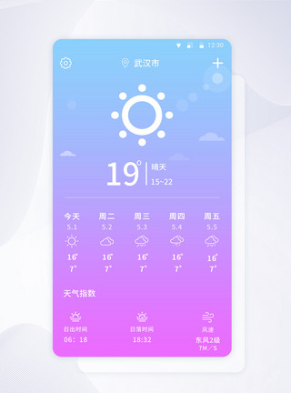 天气ui设计UI设计天气首页模板
