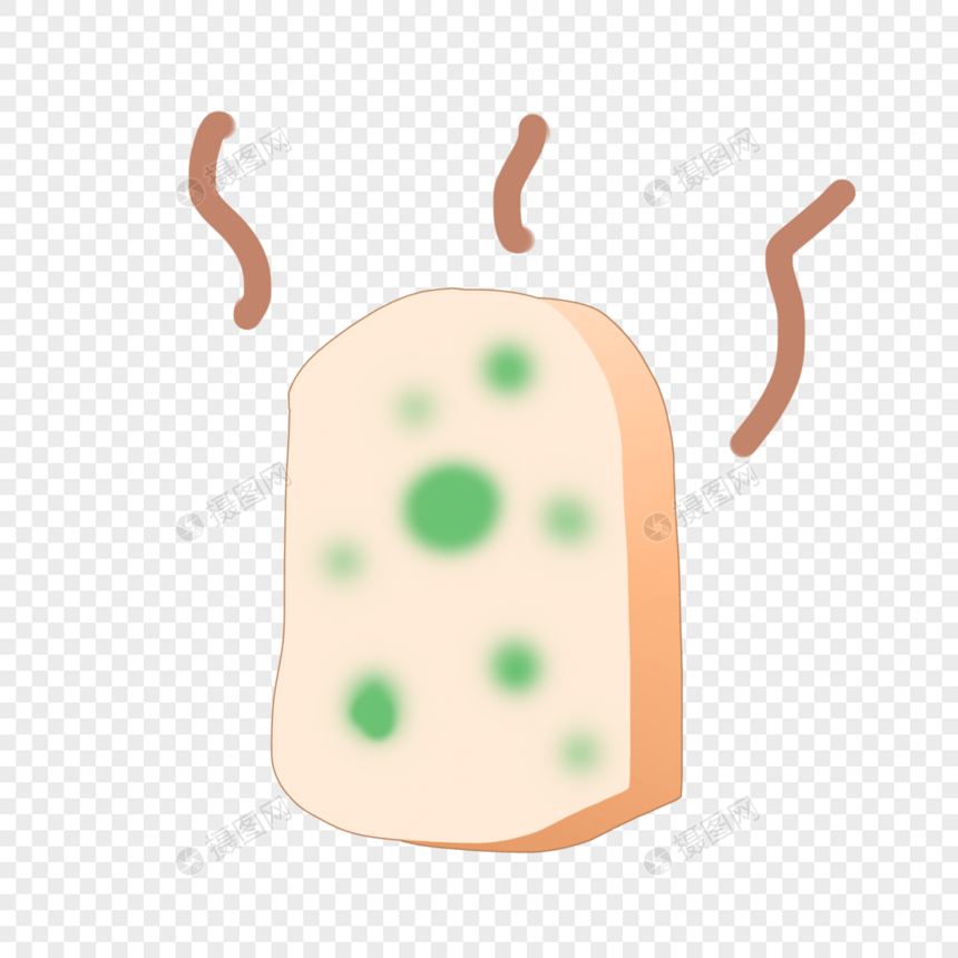手绘卡通健康发霉的面包图片