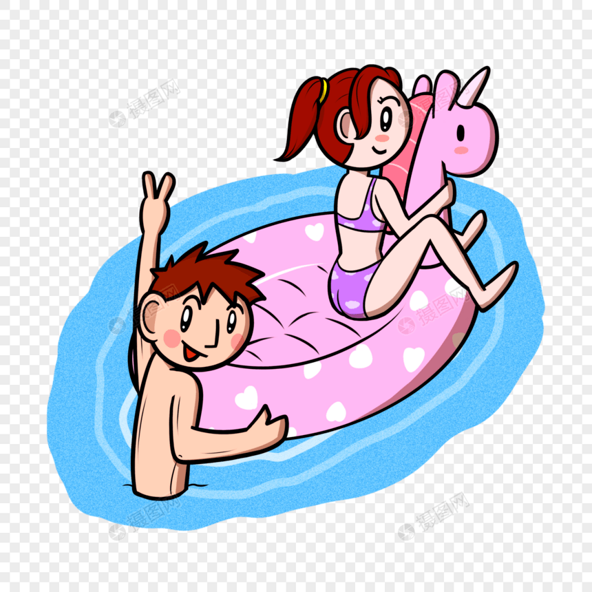 夏季青年男女水中玩耍嬉戏图片