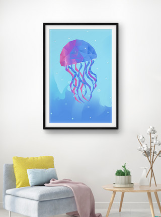 舌象抽象海洋水母客厅装饰画模板