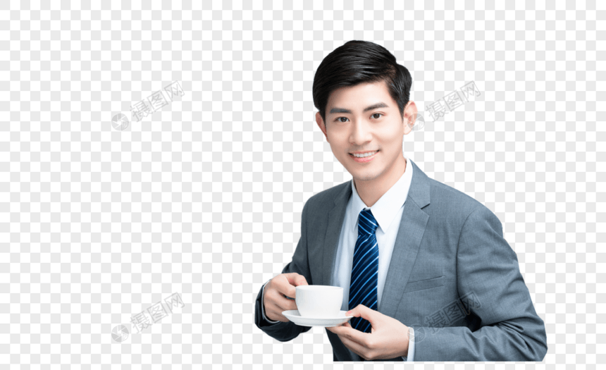 商务男性喝咖啡图片
