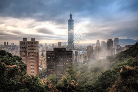 101大厦俯瞰台北风光gif动图高清图片