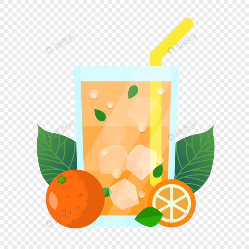 夏季橘子水果饮品图片