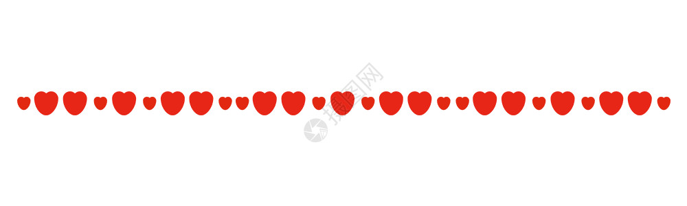 红色爱心线条爱心分割线高清图片