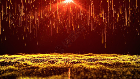 雨中行走的人三维黄金粒子背景gif高清图片