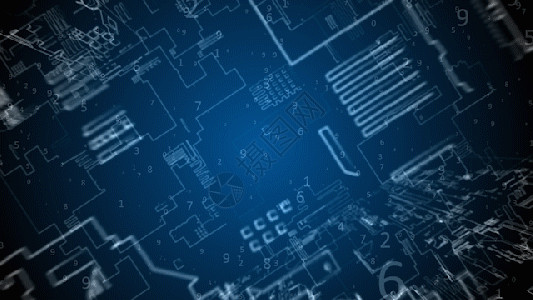 蓝色科技电路科技数据粒子穿梭gif高清图片