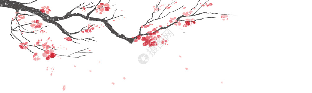 红色雪花背景树枝分割线gif高清图片