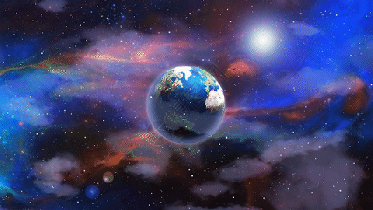 卡通空间地球星空gif高清图片