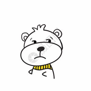 白色小熊玩偶创意简笔画小熊插图GIF高清图片