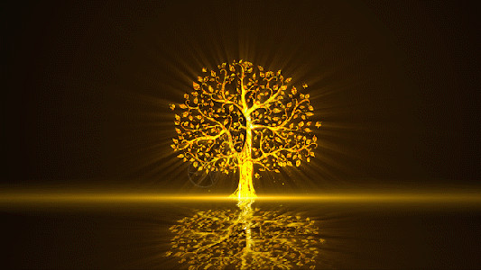 唯美金色大树粒子GIF高清图片