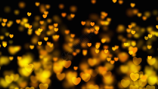 双心形素材黄色心形动画元素GIF高清图片