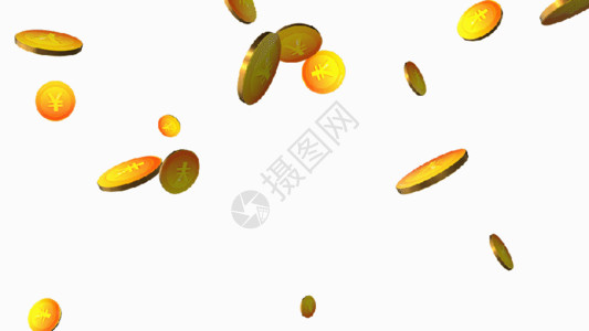 食品微商素材3D金币散落视频素材GIF高清图片