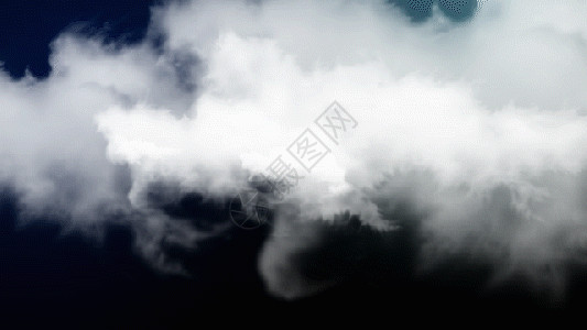 白色云层白云动画元素带透明度通道GIF高清图片