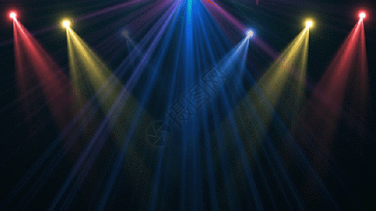 动态彩色灯光带通道透明背景视频元素GIF图片