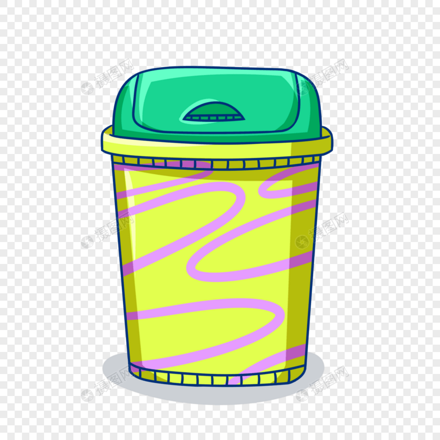 一个彩色垃圾桶图片