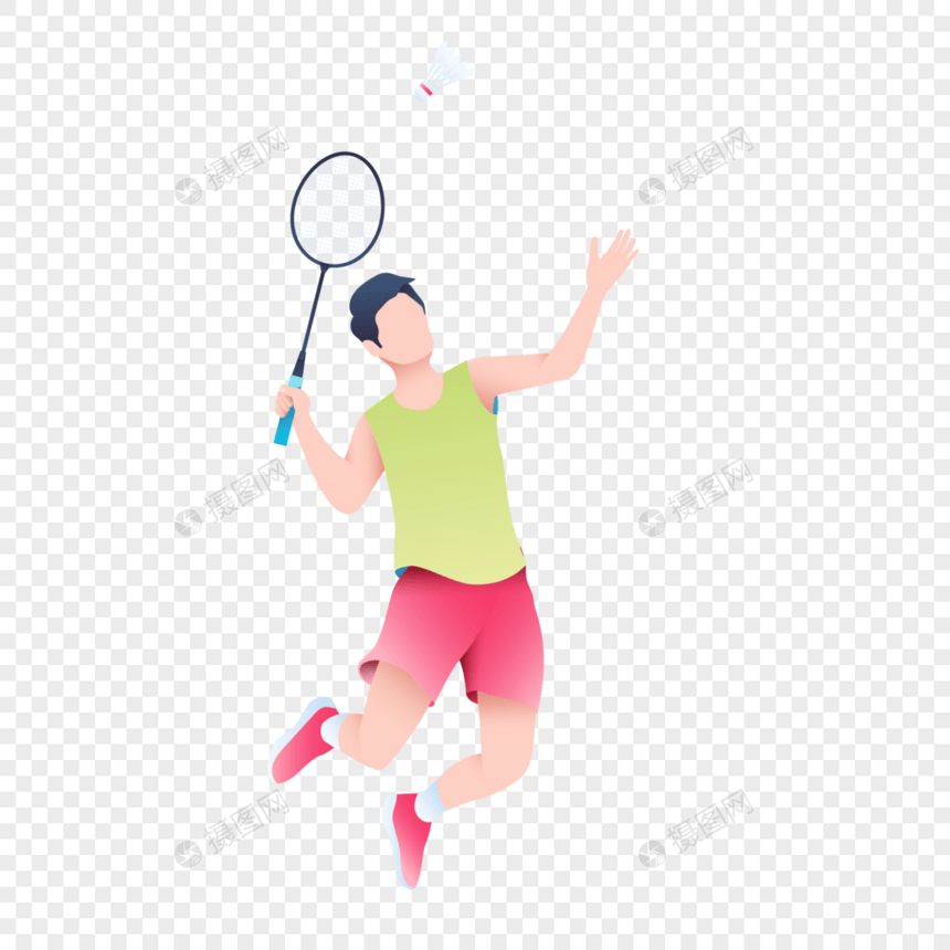 打羽毛球的男人图片