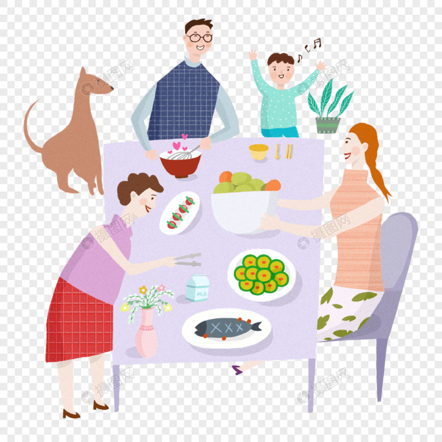 一家人的聚餐图片