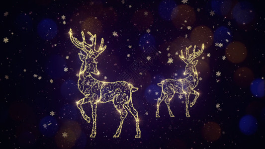 北欧素材鹿金色小鹿动画GIF高清图片