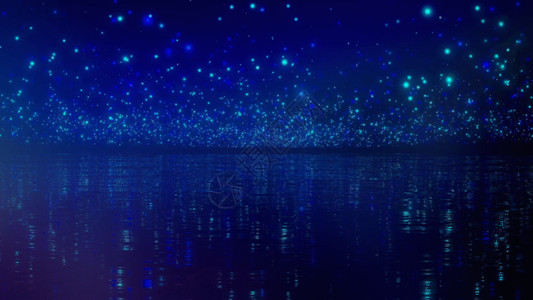 水面星空蓝色粒子旋转星空背景GIF高清图片