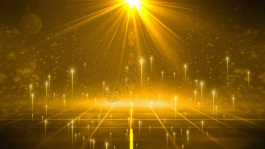 金色粒子光线上升动画背景GIF高清图片