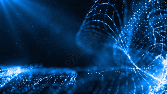 蓝色科技网状线条粒子GIF图片