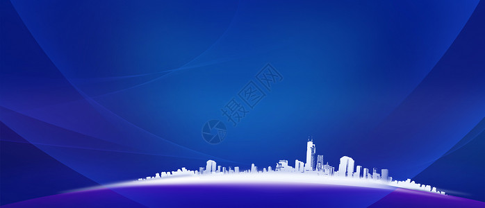 蓝色城市背景背景图片
