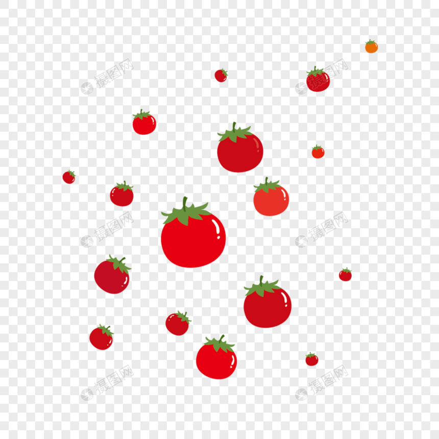 漂浮蔬菜西红柿 番茄装饰素材图片