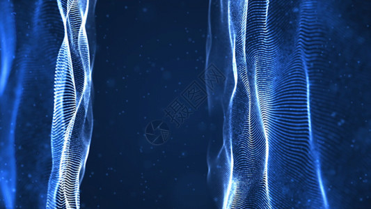 网线水晶头蓝色粒子网线动画GIF高清图片