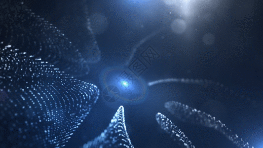 蓝色粒子网线动画GIF图片