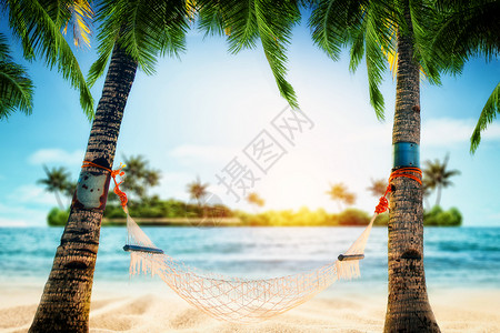 海岛旅游宣传单海边度假设计图片