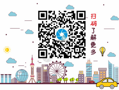 上海都市夜景现代城市二维码引导图gif高清图片
