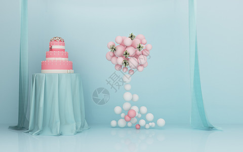 3d蛋糕素材创意婚礼场景设计图片