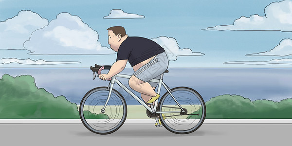 男孩骑自行车减肥运动高清图片素材