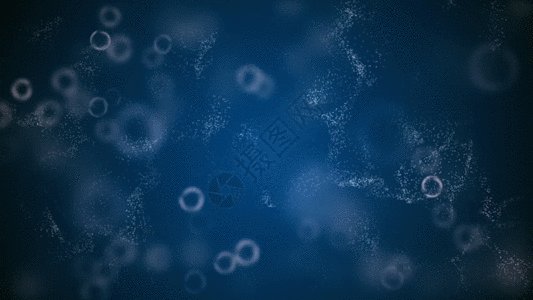 蓝色粒子气泡动画GIF图片