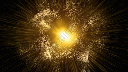 喷溅金色粉末粒子光线球动画GIF高清图片