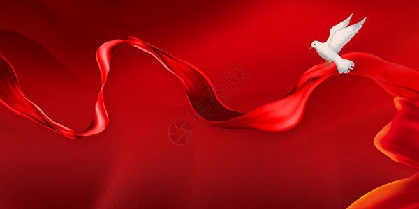 兵马俑红色飘带红色喜庆背景设计图片