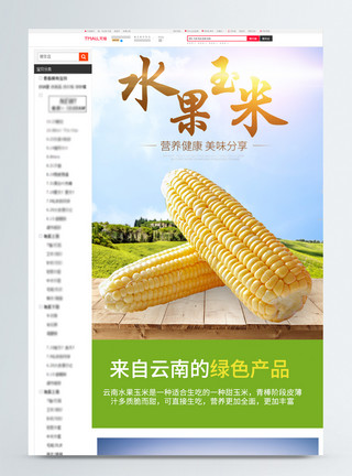 玉米谷物新鲜的水果玉米淘宝详情页模板