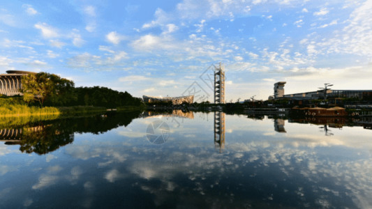 奥林匹克北京中心公园延时摄影GIF高清图片