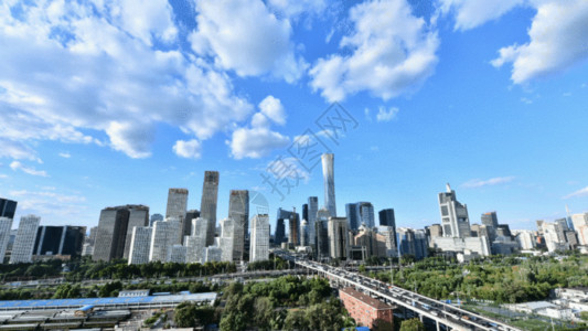国贸大酒店北京国贸CBD中心延时摄影GIF高清图片