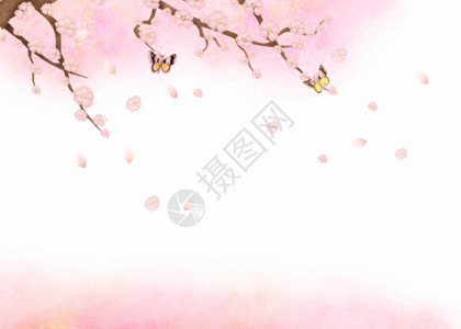 粉红色桃花枝花卉植物背景gif动图高清图片